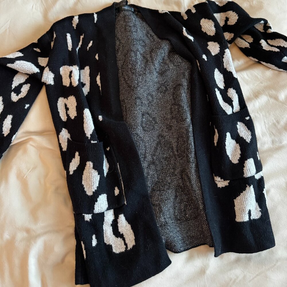 Leopard plush cardigan